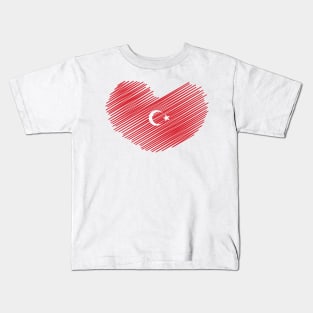 Turkey Heart Flag Design Kids T-Shirt